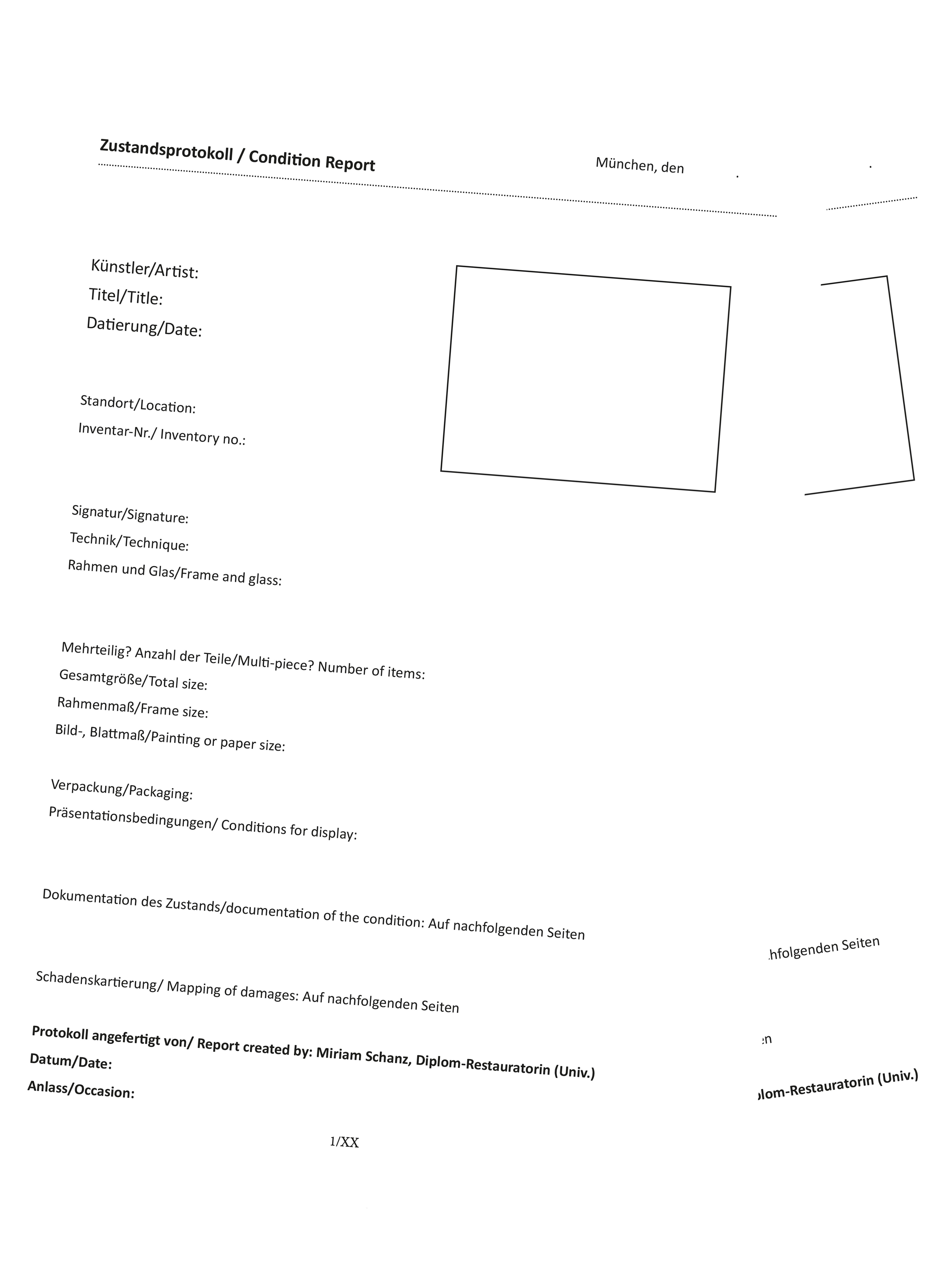 Zustandsprotokoll/Condition Report